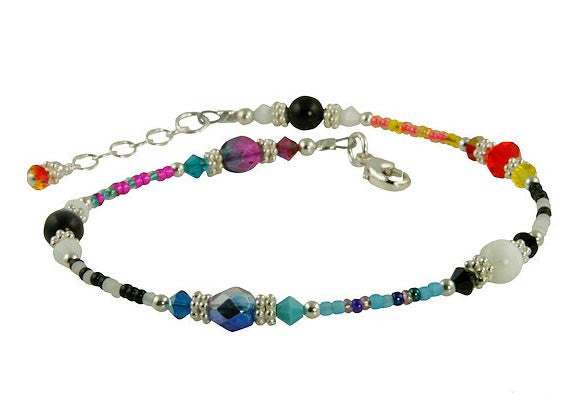 Trendy Beaded Anklet for Women - Bohemian Style Adjustable Ankle Bracelet - Perfect for Summer, Beach, Music Festivals & Boho Fashion