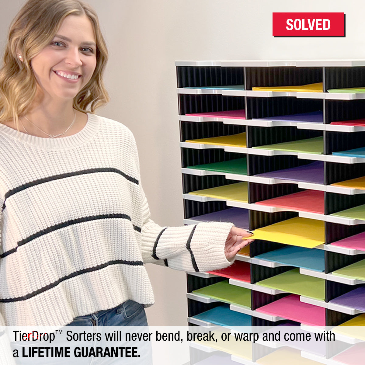 Ultimate Office TierDrop™ 48 Slot Organizer - 57W Literature, Forms, Mail & Classroom Sorter - Perfect for Office, School, and Home Organization