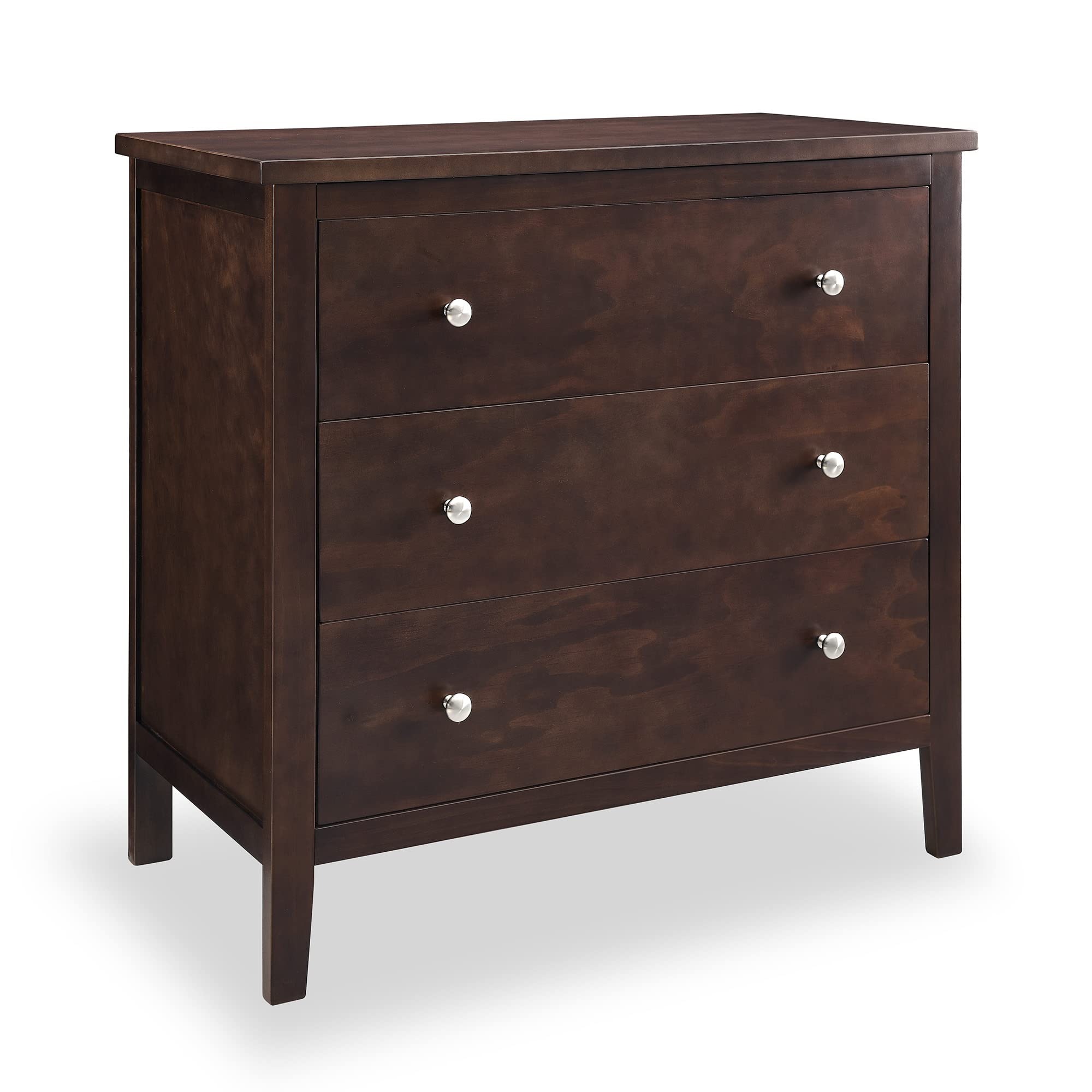 Delta Children Campbell 3-Drawer Dresser in Walnut Espresso - Perfect for Nursery, Kids Room & Bedroom Storage