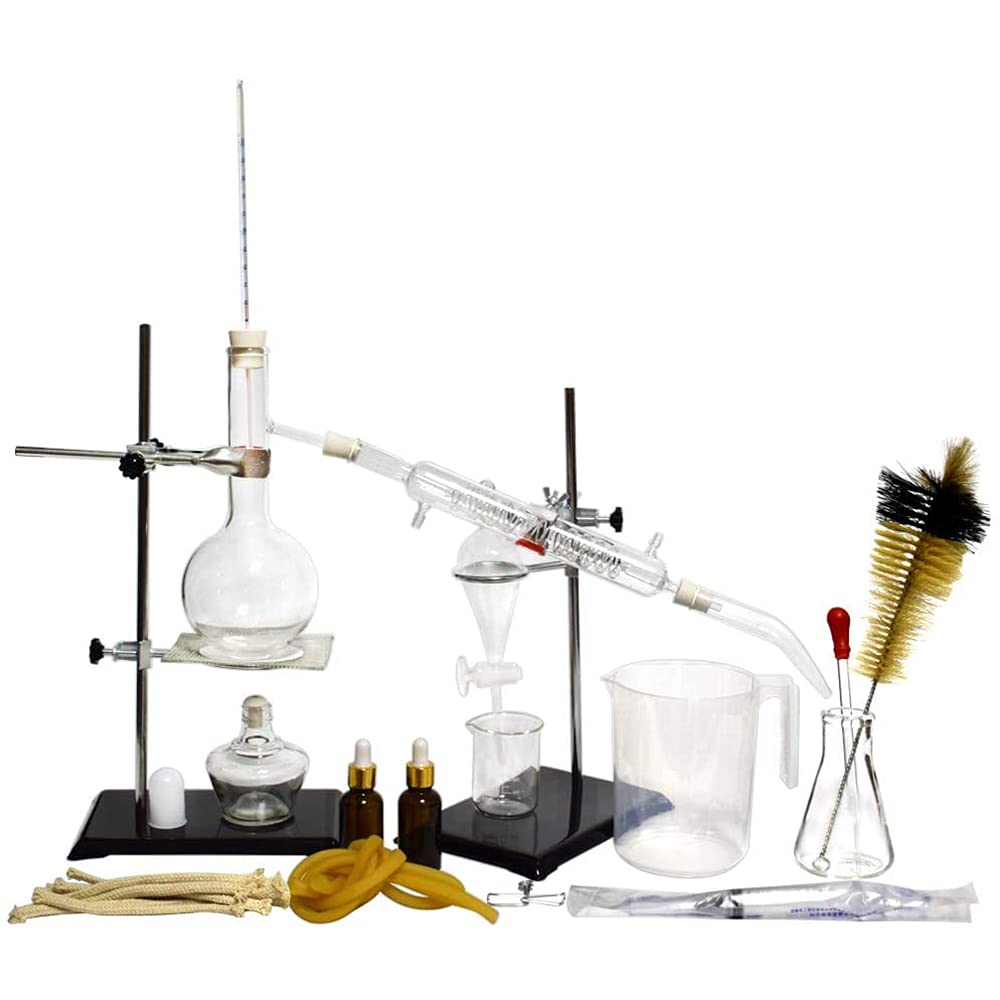 500ml Essential Oil Distiller Kit for Hydrosol & Pure Water | Home Distillation Equipment for Aromatherapy, DIY Skincare & Chemistry Experiments | Perfect for Herbalists, Home Brewers & Science Enthusiasts