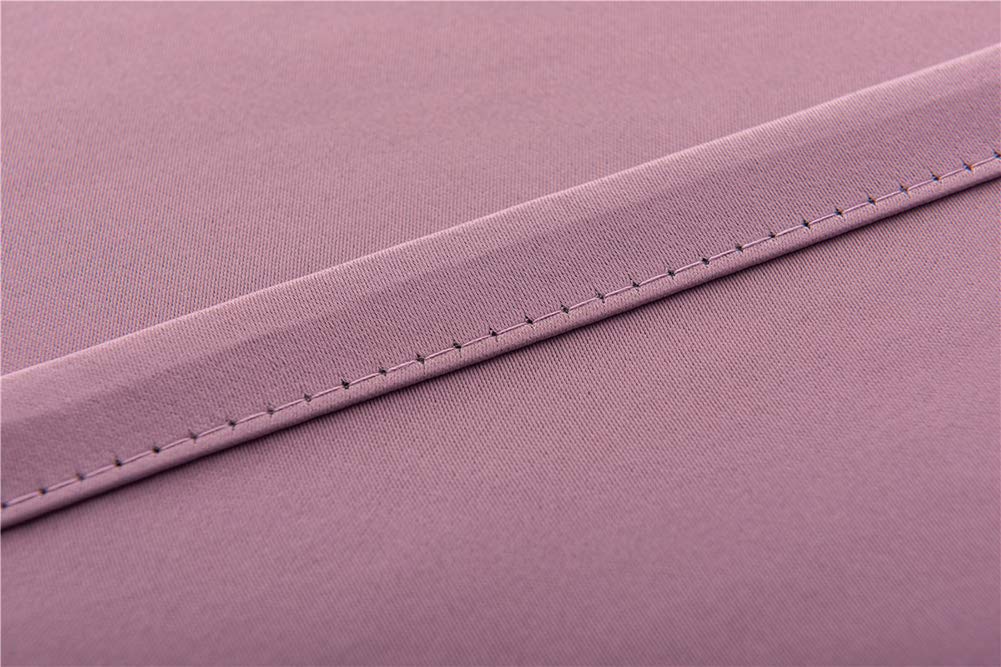 BOYOUTH Solid Color No-Hole Hook & Loop Fastener Blackout Curtains - 35 x 59 Inches, Purple, 1 Panel for Bedroom, Living Room, Study | Perfect for Small Windows, Light Blocking & Privacy Protection