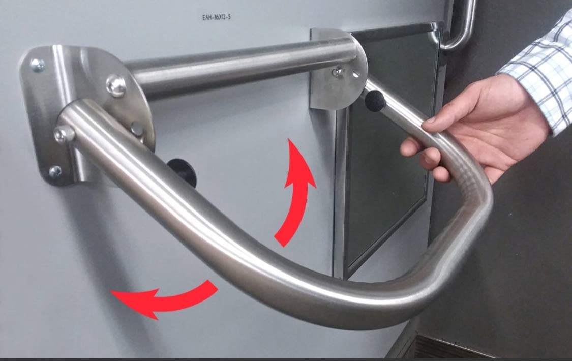 Stainless Steel Extendable Flip-Up Grab Bar for Bathroom Safety - 24