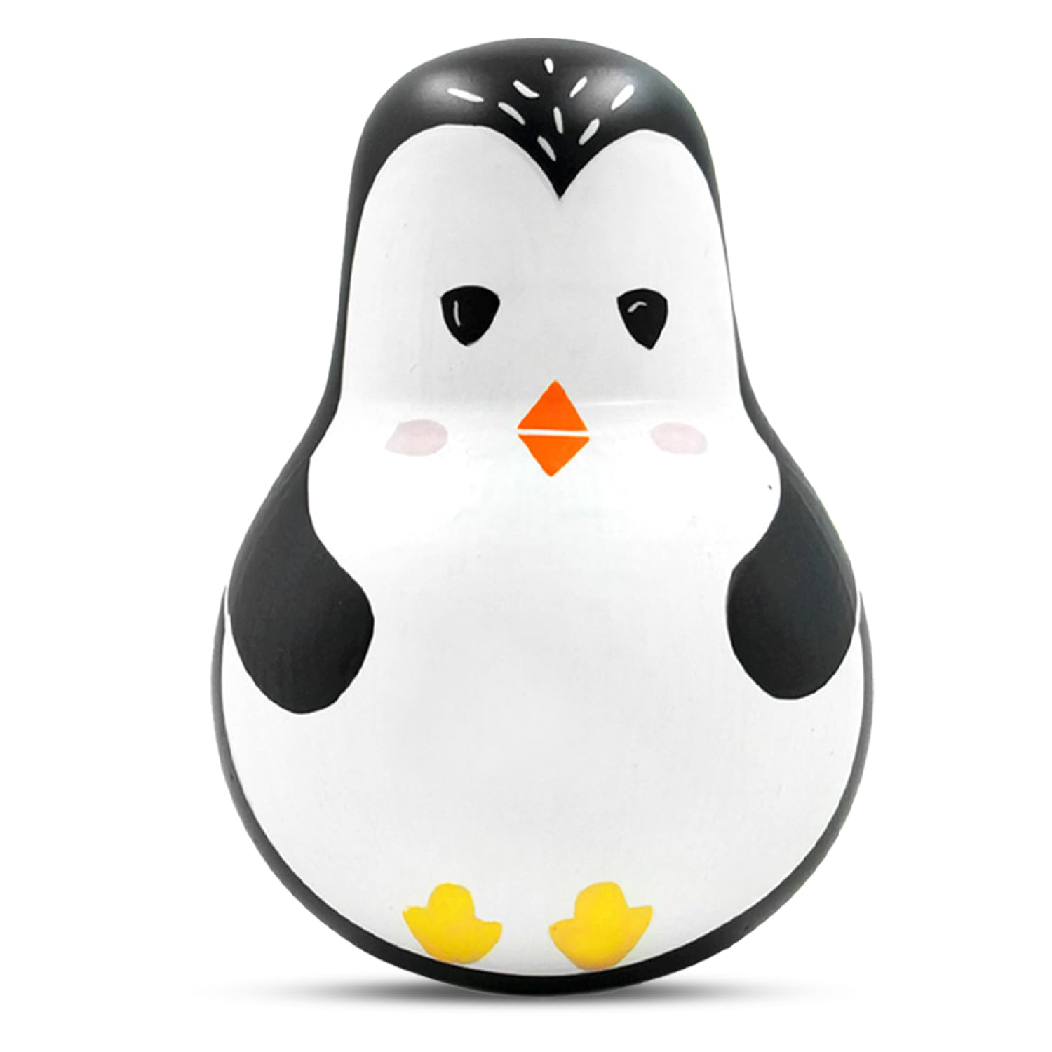 Shumee Wooden Penguin Wobbler Toy - Montessori Baby Tummy Time & Sensory Development Toy for 1-3 Year Olds - Roly Poly Wobble Toy for Infants & Toddlers - Perfect Gift for Baby Boys & Girls - Great for Playtime, Learning Balance & Motor Skills