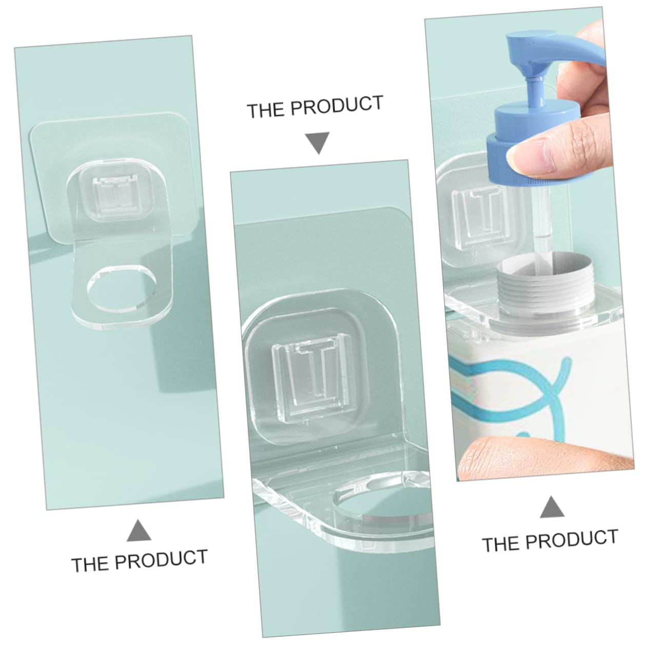 2-Pack Cabilock Wall Mounted Shampoo & Shower Gel Holders - Anti-Falling Bathroom Storage Brackets for Shampoo Bottles, Conditioners & Toiletries - Perfect for Showers, Bathrooms & Small Space Organization