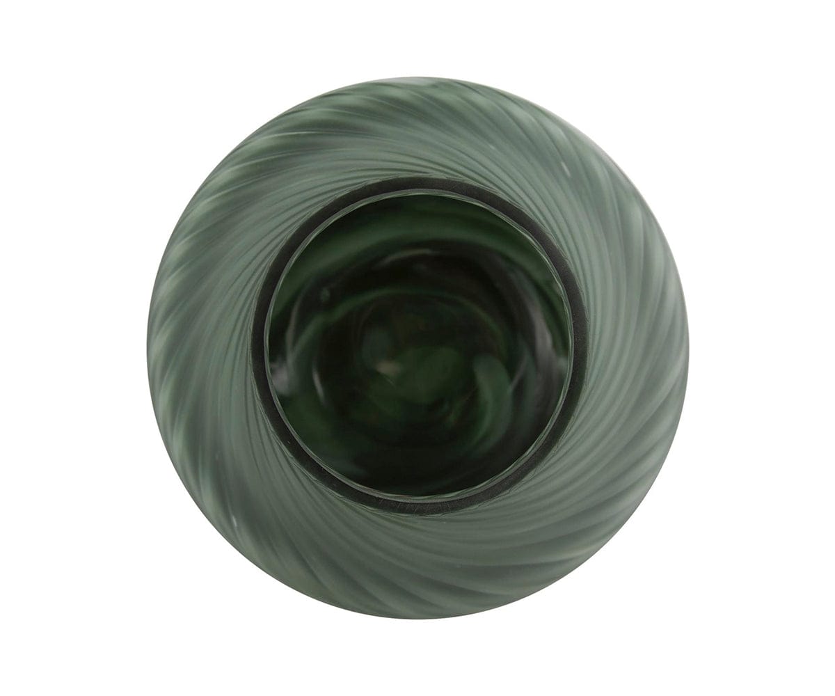 Handmade Teal Swirl Glass Vase - Modern Home Decor for Living Room, Dining Table & Wedding Centerpieces
