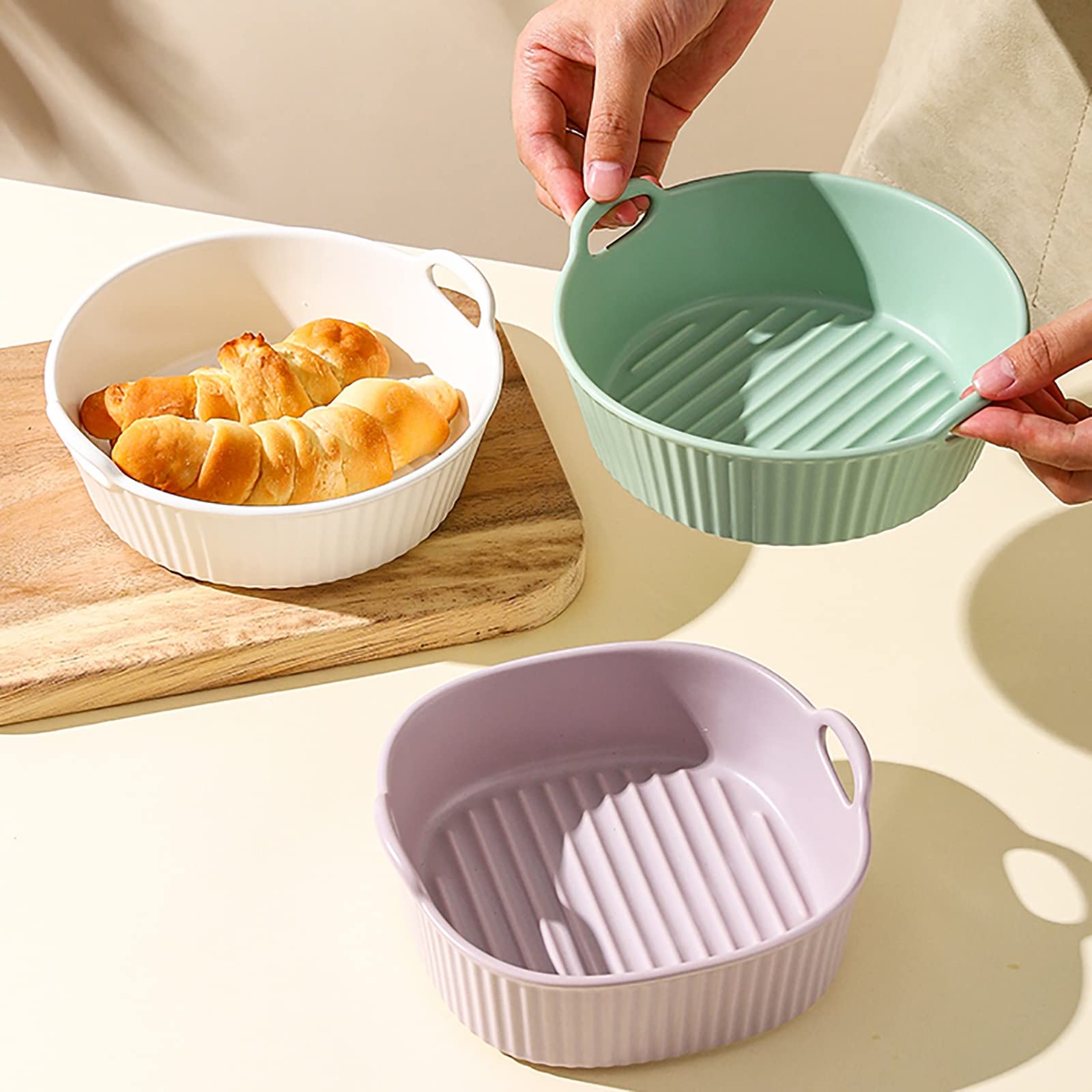 Ceramic Baking Dish - Round Glazed Oven Safe Bakeware for Cakes, Pies & Casseroles - Pink Kitchen Dinnerware for Baking, Cooking & Serving - Perfect for Home, Banquets & Daily Use