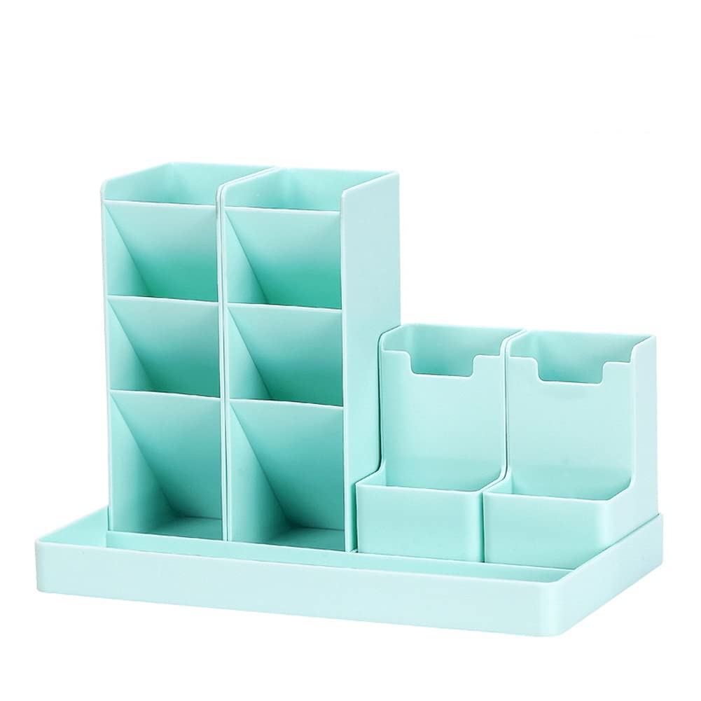 Cute Large Capacity Desk Organizer Pen Holder & Pencil Storage Box - Turquoise Green Desktop Accessory for School, Office & Home Organization | Perfect for Students, Professionals & Workspace Decor