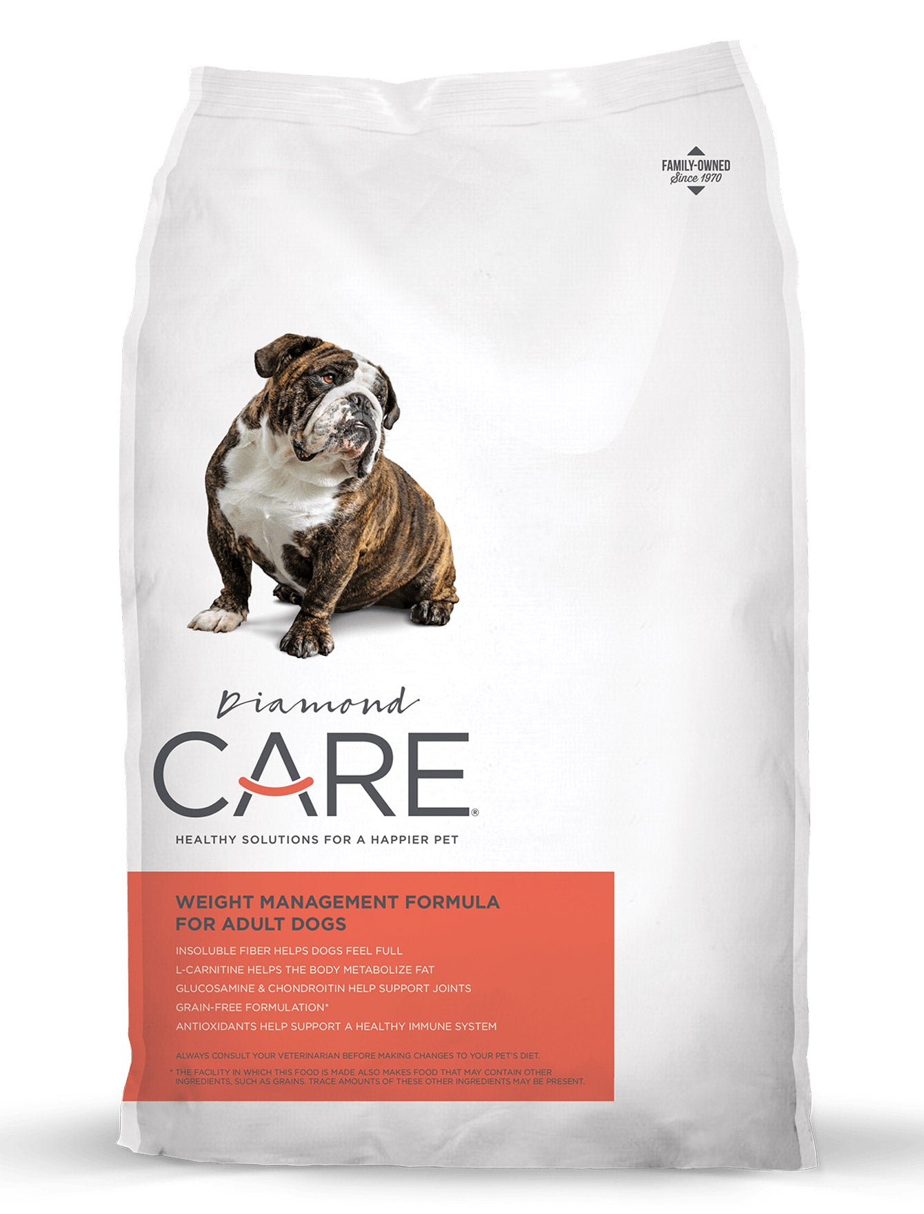 Premium Diamond Care Weight Management Formula Dry Dog Food for Adult Dogs - 8lb Bag | Healthy Weight Control & Nutrition for Overweight or Less Active Dogs