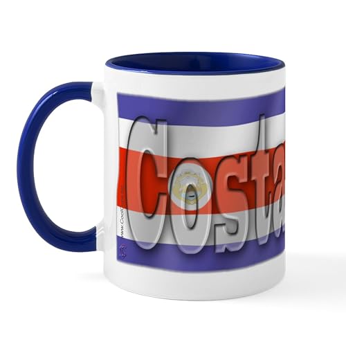 White/Navy Inside - Soccer Flag Costa Rica Mug