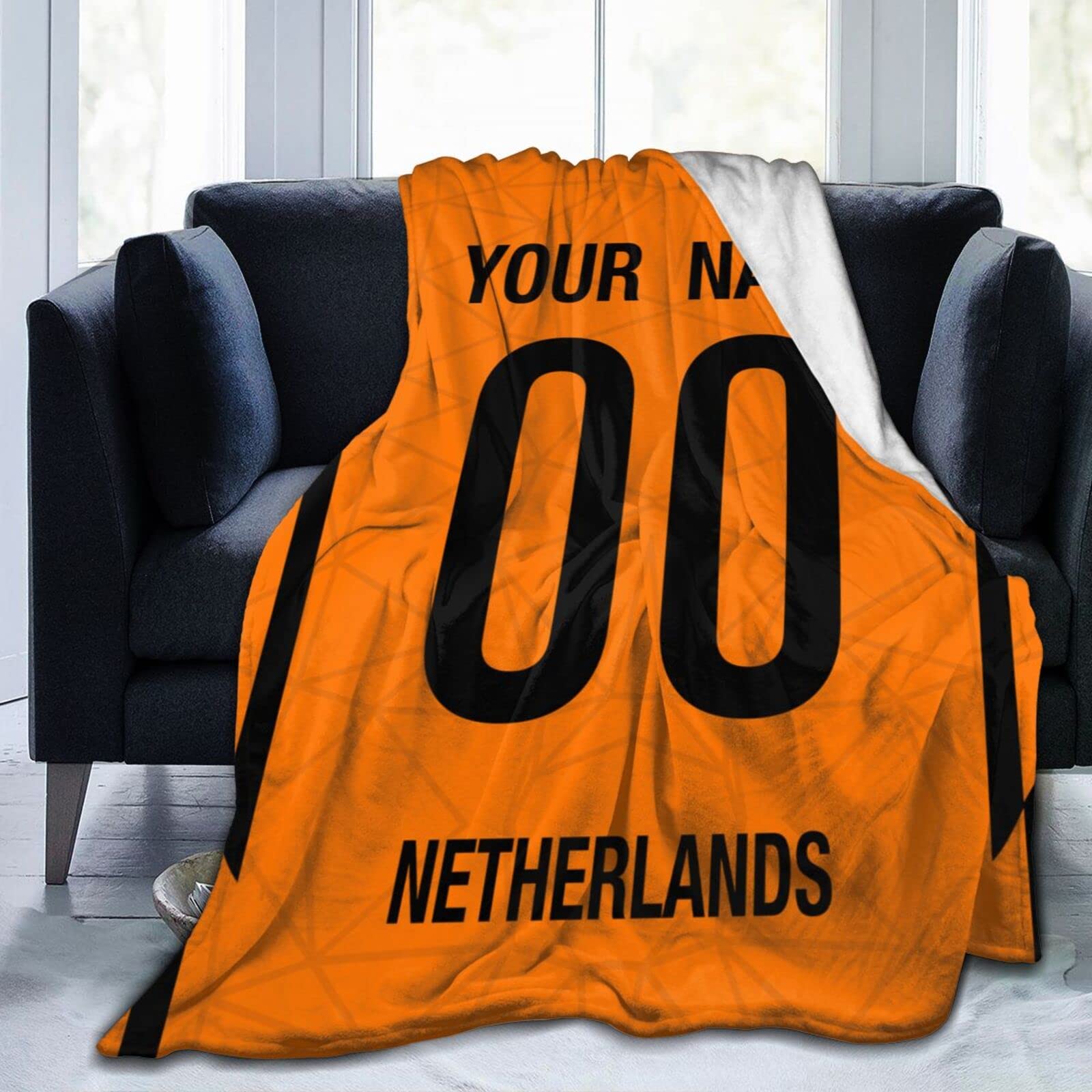 Personalized Soccer Nation Blankets - Custom Name & Number Ultra-Soft Micro Fleece Throw for Football Fans - Perfect Gift for Game Day, Bedroom Decor & Sports Enthusiasts
