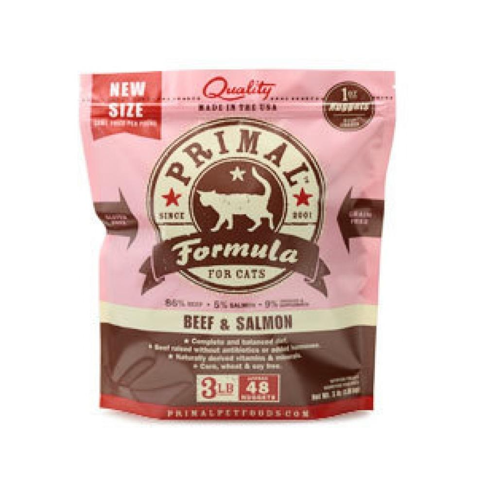 Premium Frozen Beef & Salmon Cat Food - Grain-Free, High-Protein Raw Diet for Cats - Perfect for Indoor & Outdoor Cats, Kittens & Adult Felines