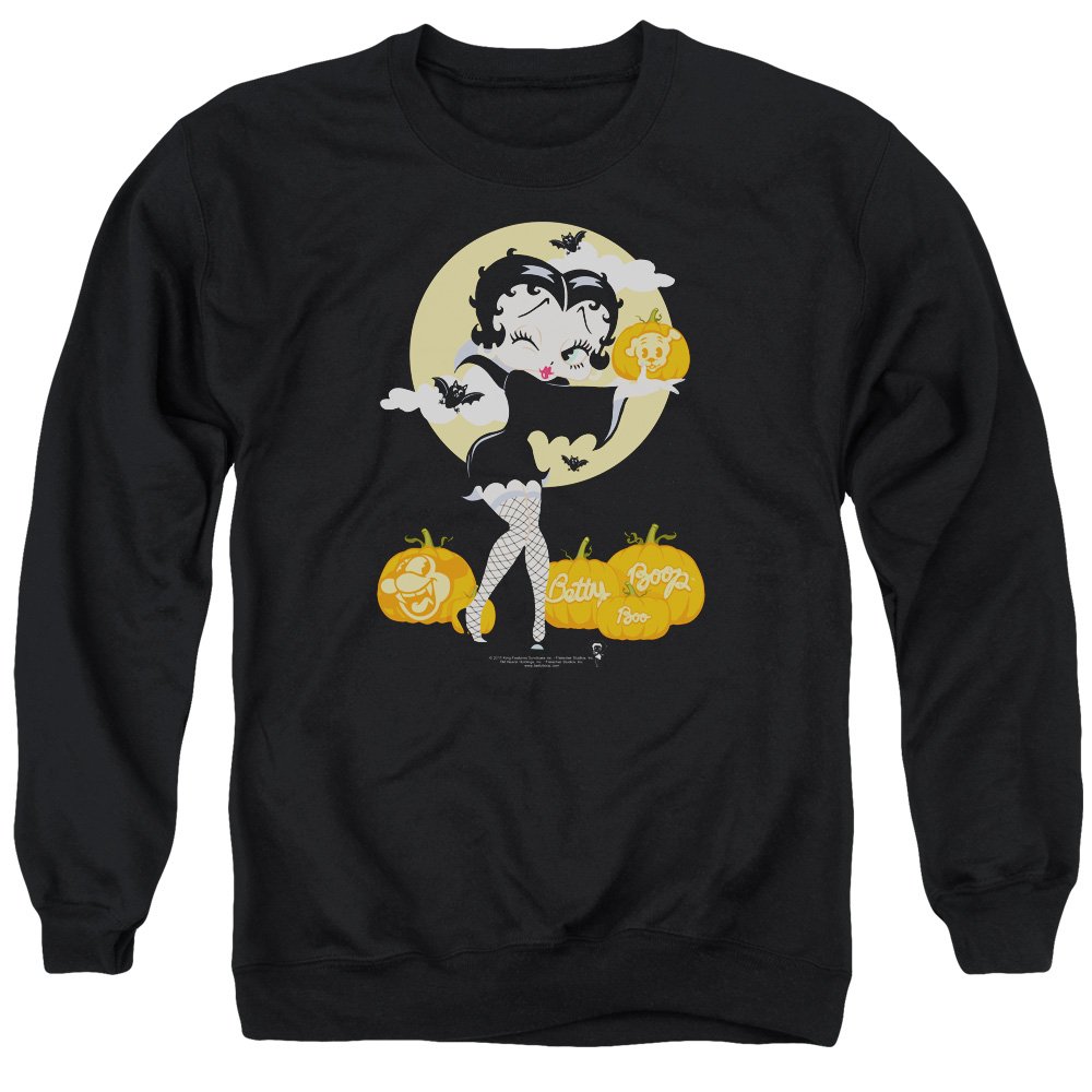Betty Boop Vamp Pumkins Halloween Unisex Crewneck Sweatshirt for Men & Women - Cozy Fall Outfit for Pumpkin Patch, Trick or Treat & Autumn Parties