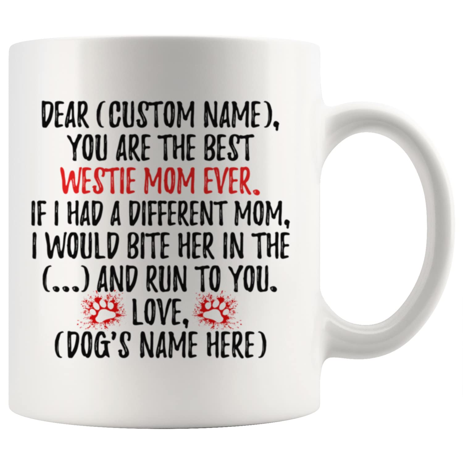 Personalized West Highland Terrier Dog Mom Mug - 11 oz Ceramic Coffee Cup for Westie Lovers, Dog Owner Gift, Best Present for Westie Moms - Perfect for Morning Coffee, Tea, or Hot Chocolate at Home or Office