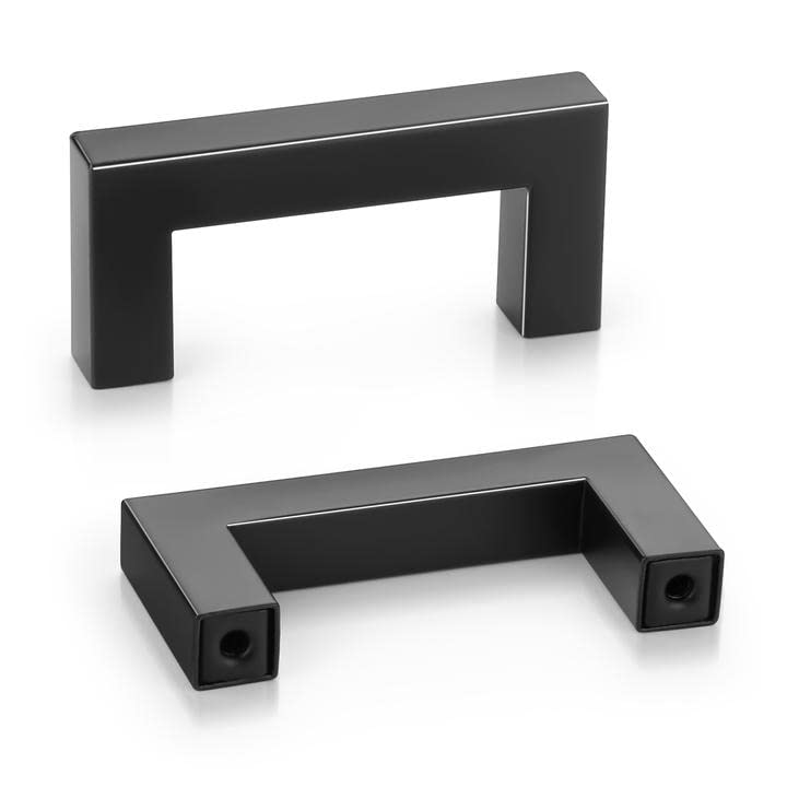 30 Pack Black Stainless Steel Cabinet Pulls - Kitchen & Dresser Handles (2-1/2