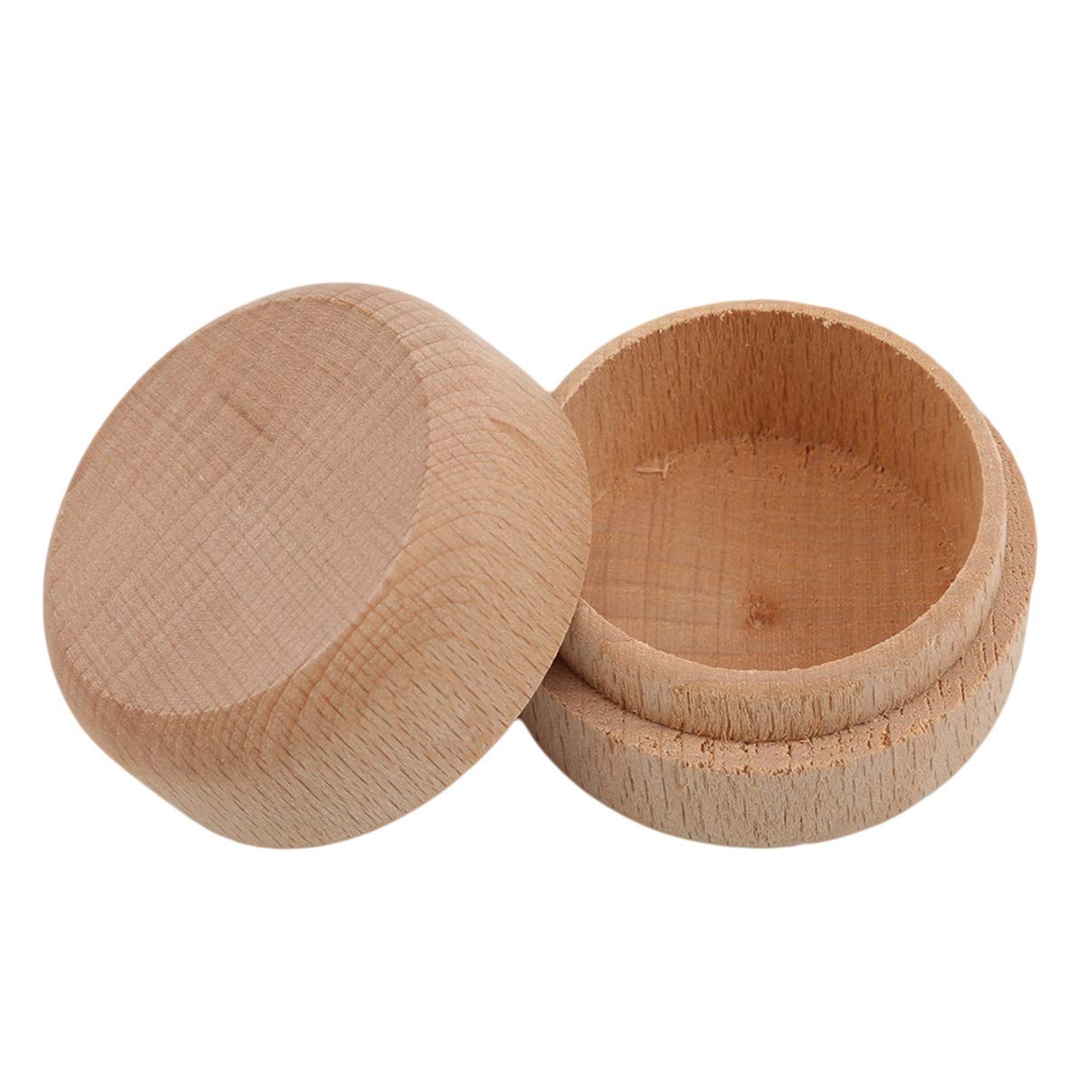 Handmade Wooden Jewelry Box - Small Round Ring Organizer for Women & Men - DIY Craft Supplies for Necklace, Earrings & Bracelet Storage - Perfect for Home Decor, Wedding Gifts & Travel Jewelry Case