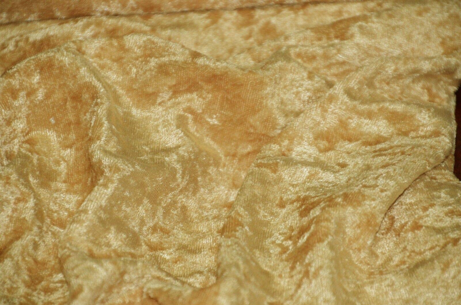 Premium Gold Panne Crush Velvet Fabric - 60