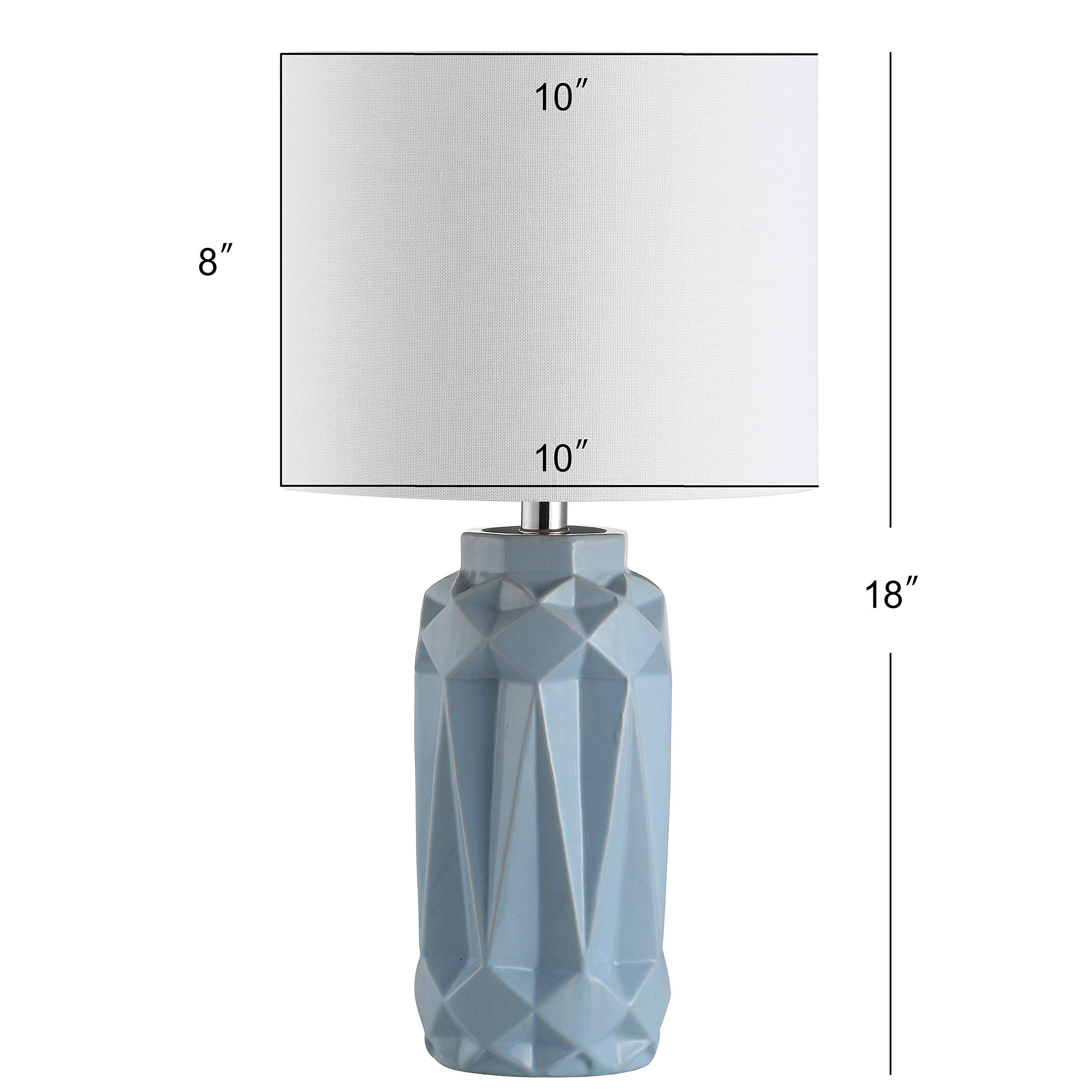 SAFAVIEH Kelesie 18-inch Table Lamp - Light Blue LED Desk Lamp for Bedroom, Living Room, Home Office & Nightstand (Bulb Included) | Modern Lighting for Reading & Relaxation