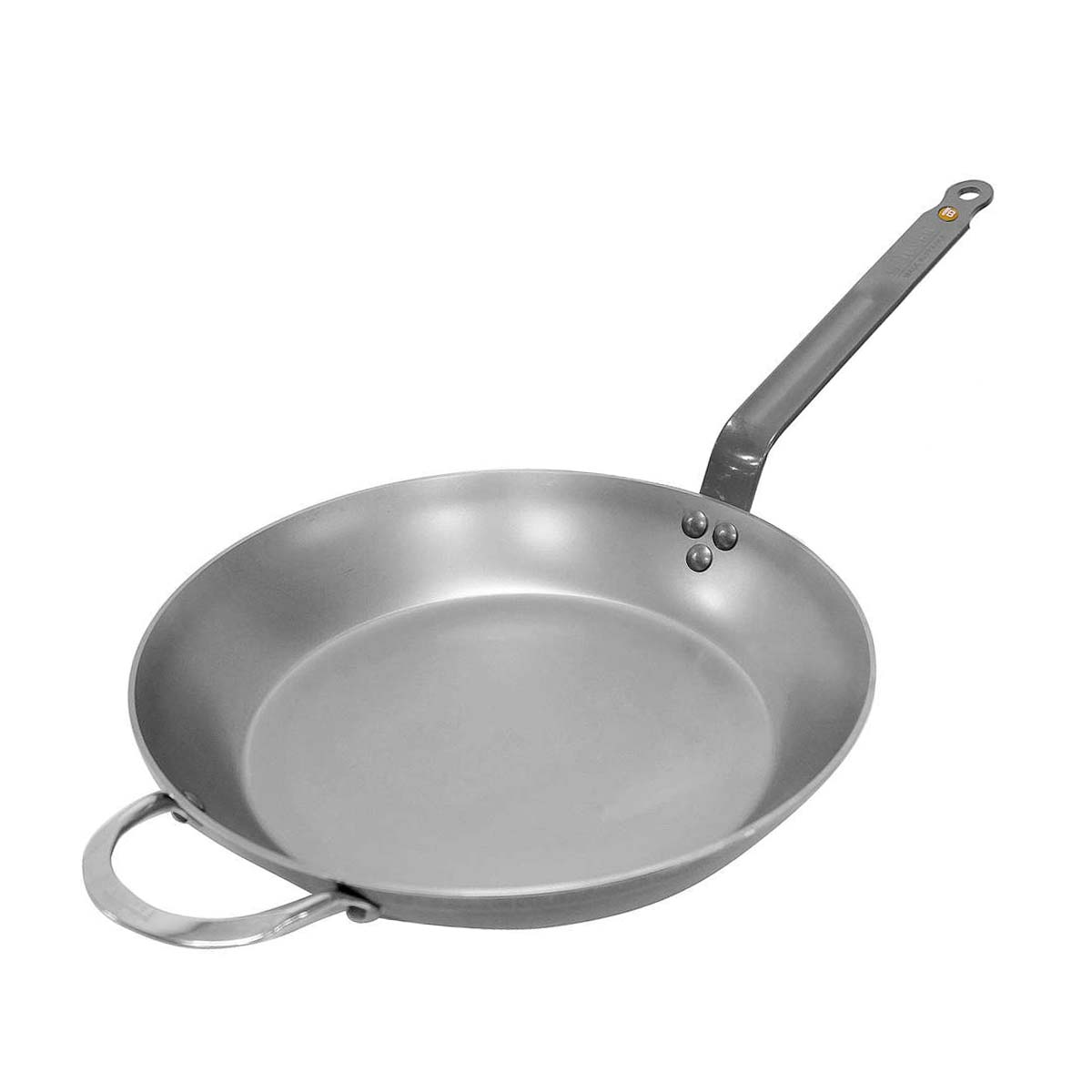 de Buyer Mineral B Seasoned Traditional Handle Carbon Steel Fry Pan 32cm - Perfect for Searing Steaks, Frying Eggs & Professional Kitchen Use