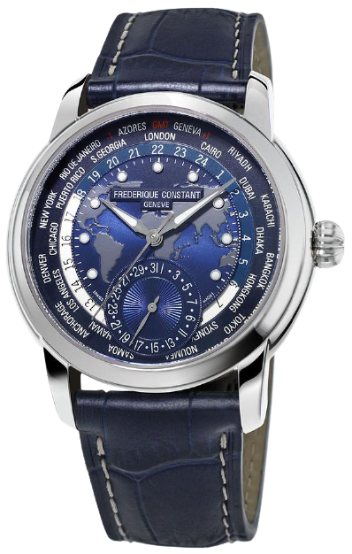 Frederique Constant Worldtimer Manufacture Automatic Watch FC-718NWM4H6 - Luxury Swiss Timepiece for Business Travel & Global Professionals