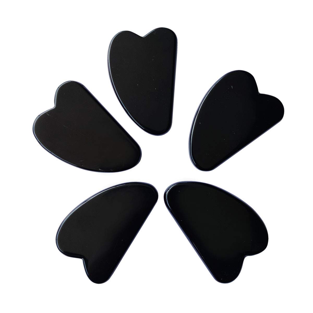 Black Obsidian Gua Sha Tool Set - 3 Pack for Face & Body Massage, Jade Gua Sha Board for Skin Care & SPA Therapy, Natural Healing Stone for Relaxation & Glowing Skin - Perfect for Home & Travel Use