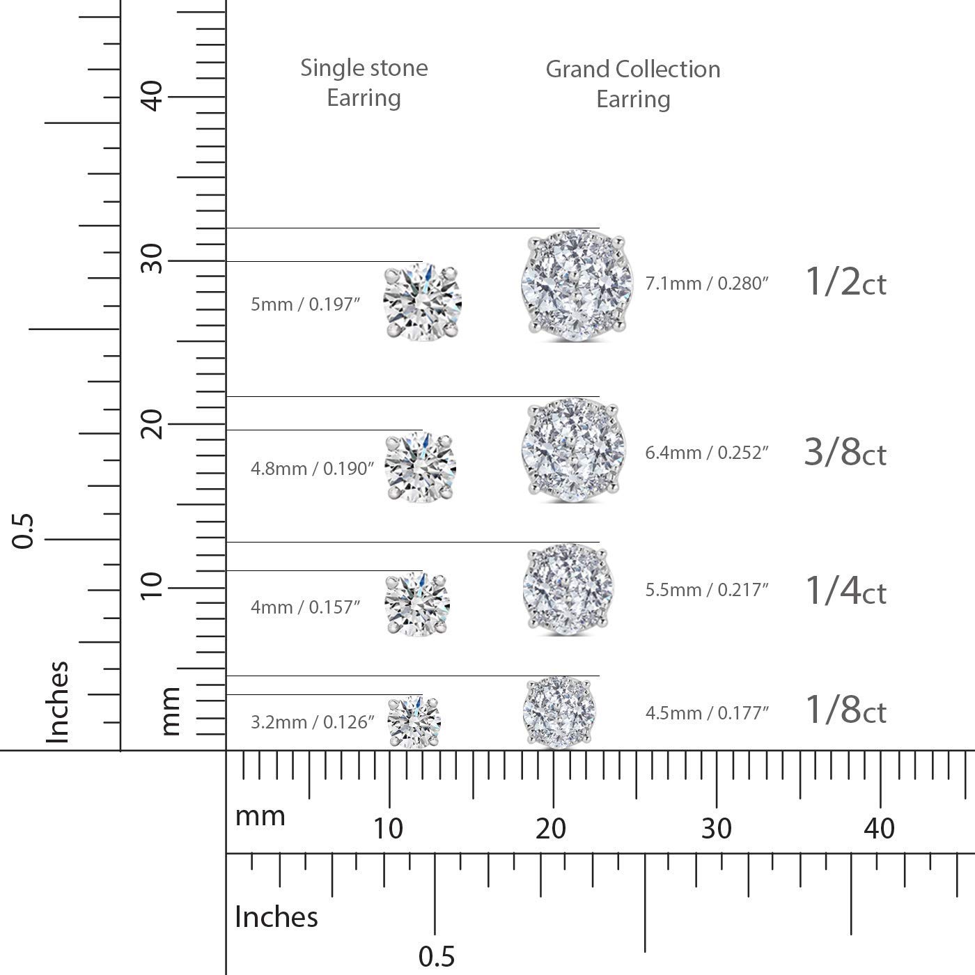 1-Piece Natural Diamond Stud Earrings in 925 Sterling Silver for Men & Women - Perfect for Weddings, Anniversaries & Everyday Elegance