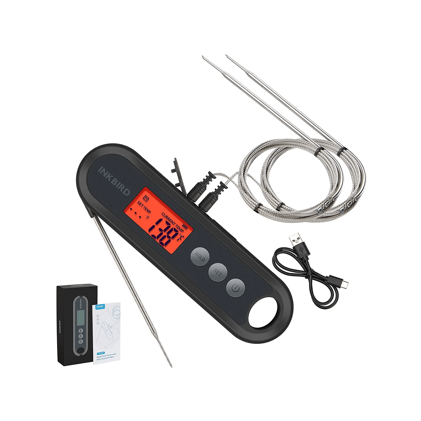 Instant Read Digital Meat Thermometer IHT 2XP - Fast & Accurate Cooking Thermometer for Grilling, Baking, BBQ, and Kitchen Use