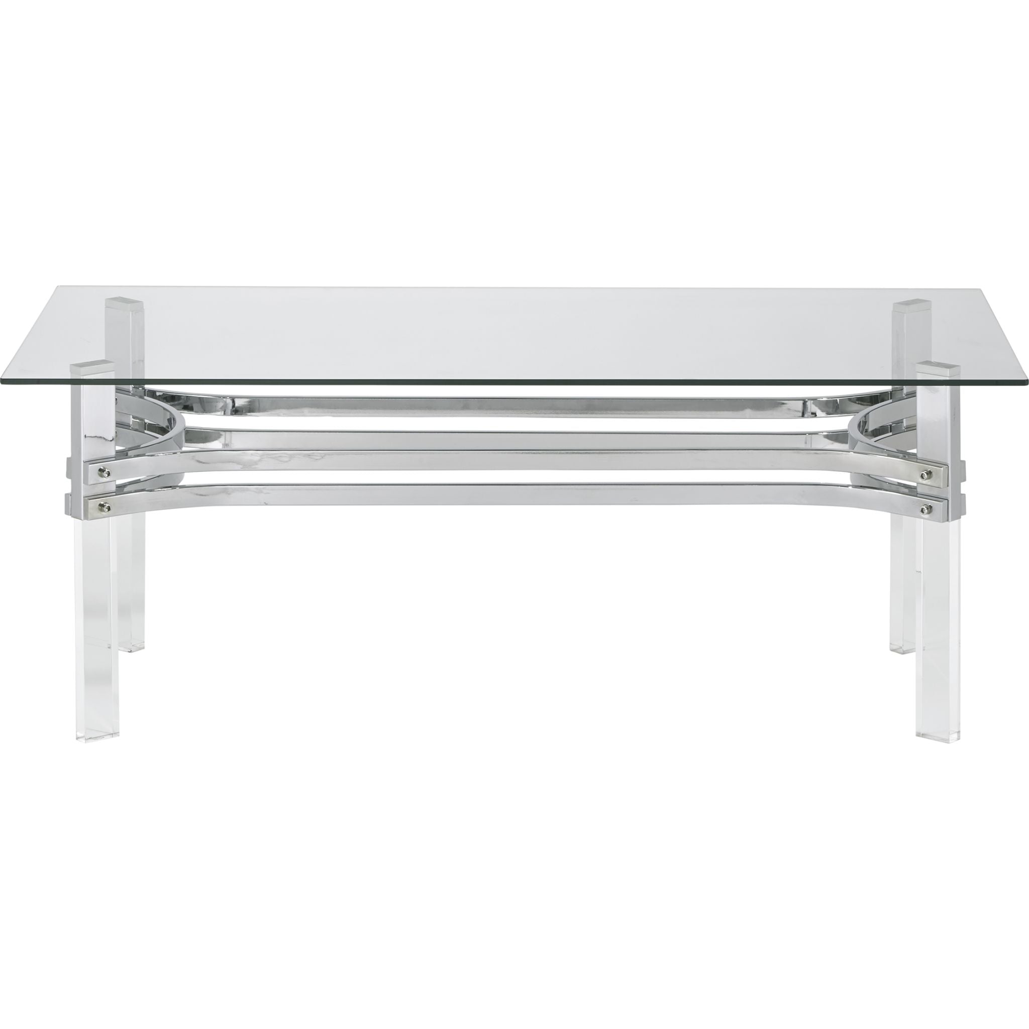 Braddoni Modern Coffee Table with Chrome Finish - Stylish Living Room Centerpiece for Home Decor