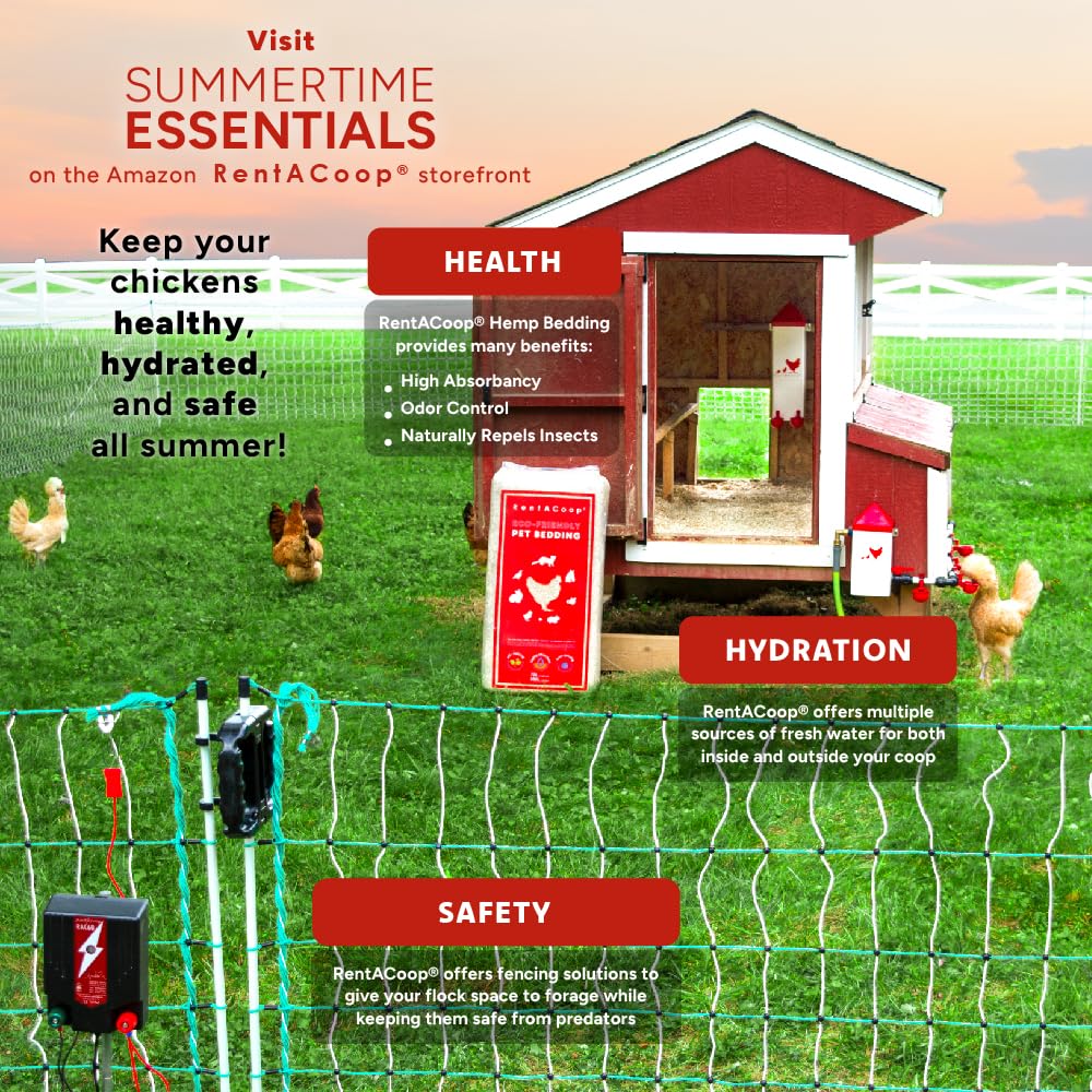 RentACoop Solar Electric Fence Energizer (RAC100S - 1.0 Joule) - Solar Powered Electric Fence Charger with Battery for Poultry, Chickens, Gardens, Goats & Livestock Protection - Ideal for Farm, Backyard & Pasture Security