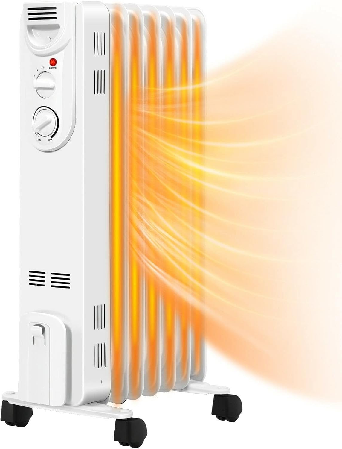 ARLIME 1500W Oil Filled Radiator Heater with Thermostat - 3 Heat Settings, Overheat & Tip-Over Protection - Energy Efficient Space Heater for Bedroom, Office, Living Room - Quiet Electric Heater for Winter Indoor Use