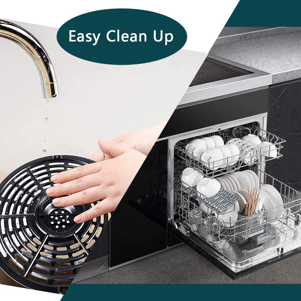 Power Dash Chefman 5QT Air Fryer Replacement Grill Pan - Non-Stick Crisper Plate, Dishwasher Safe (8.46in) - Perfect for Healthy Cooking, Grilling Chicken, Vegetables & More in Your Air Fryer
