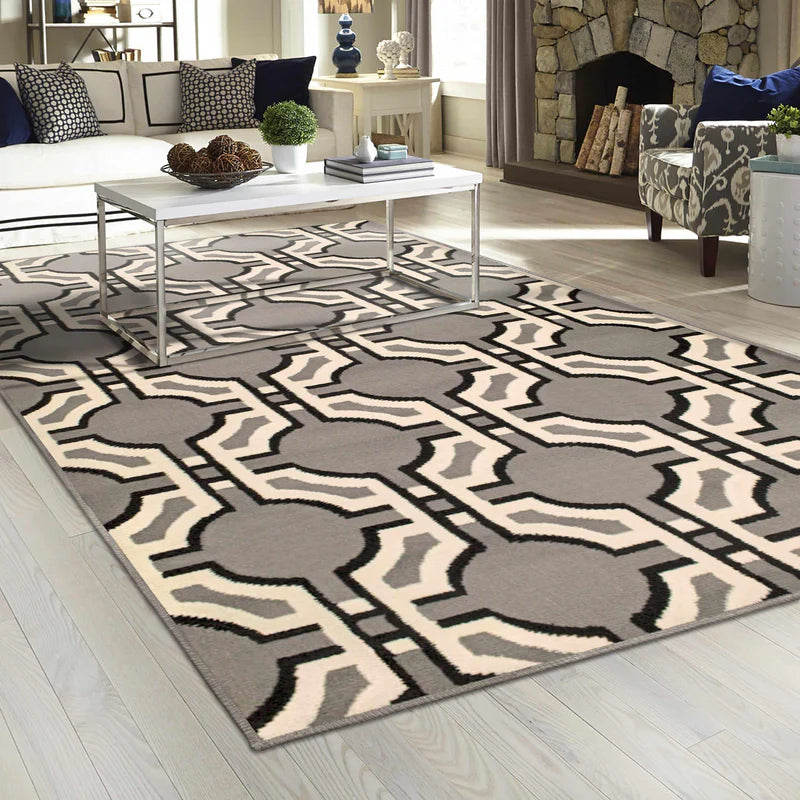 Pritchard Modern Geometric Trellis Indoor Area Rug - Non-Slip Living Room Carpet, Soft Bedroom Rug for Home Decor - Perfect for Living Spaces, Bedrooms & Offices