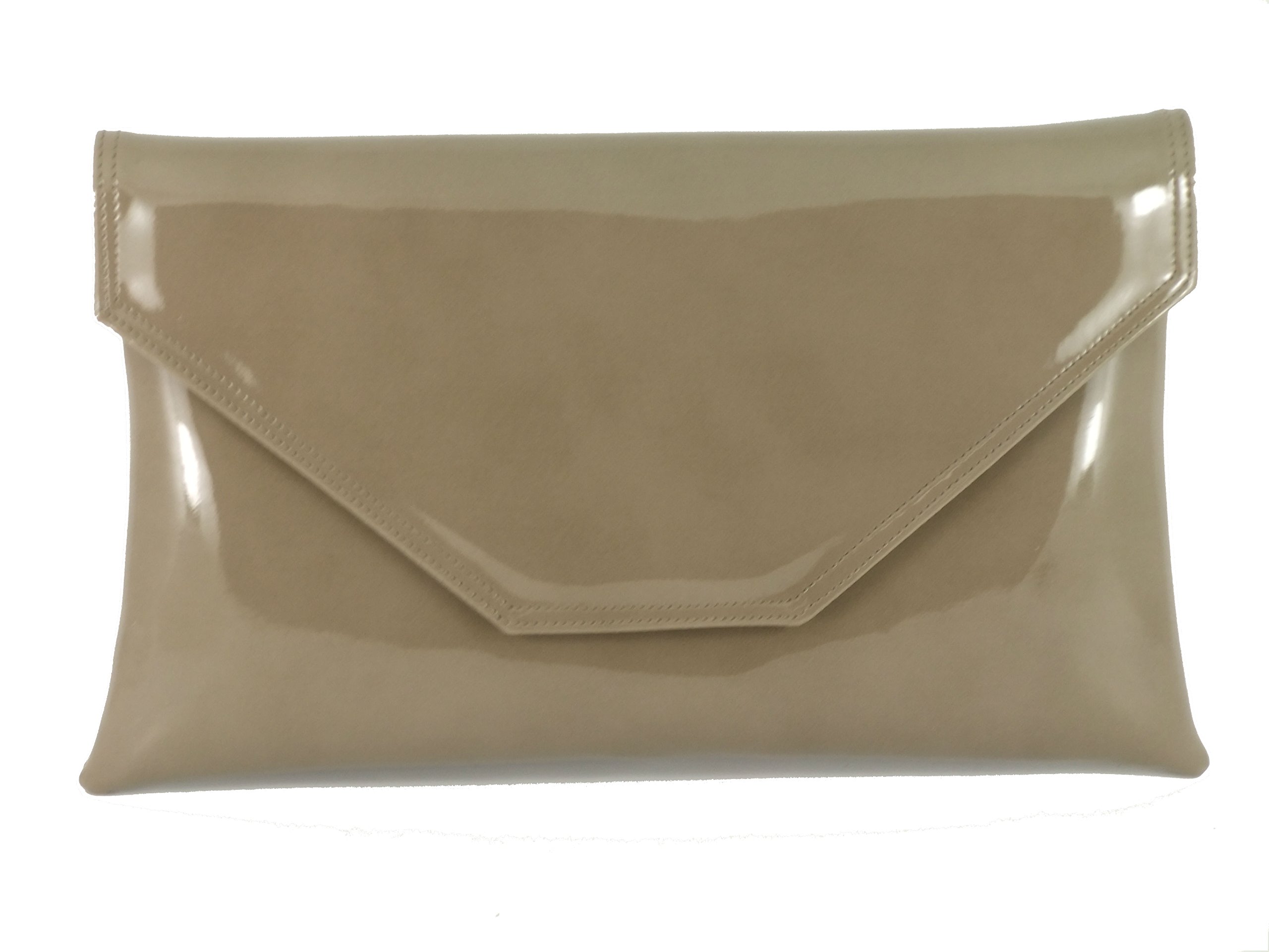 LONI Women's Stylish Large Envelope Patent Leather Clutch Shoulder Bag for Wedding, Party, Prom & Evening Events - Elegant Evening Purse for Formal Occasions