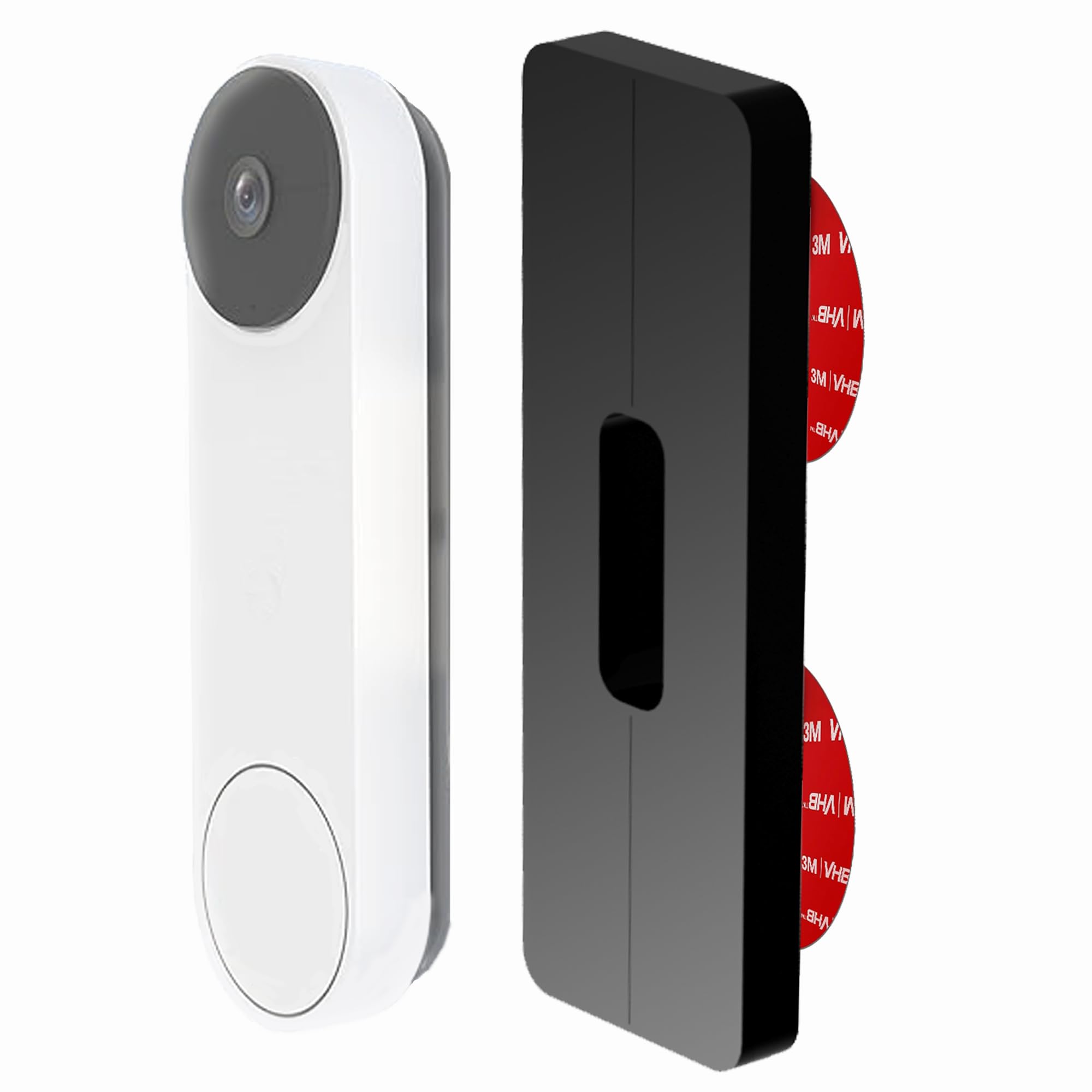 No-Drill Adhesive Mount for Aosu, Arlo, Blink, Eufy, Nest, Netamo, Reolink, Tapo, Wyze Video Doorbells – Slim Wall Plate for Wired & Wireless Security Cameras – Easy Installation for Apartments, Rentals & Damage-Free Setup