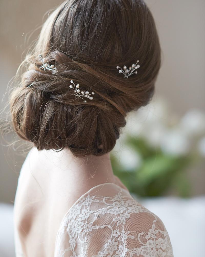 Freshwater Pearl Hair Pins for Women - Elegant Bridal Hair Accessories Set of 3 - Perfect for Weddings, Prom, Parties & Special Occasions