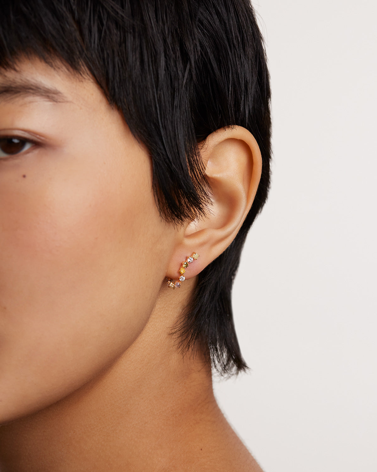 GRID Tuscany Gold Earrings for Women - 14K Gold Plated Hoop Earrings - Elegant Dangle Earrings for Party, Wedding & Everyday Wear
