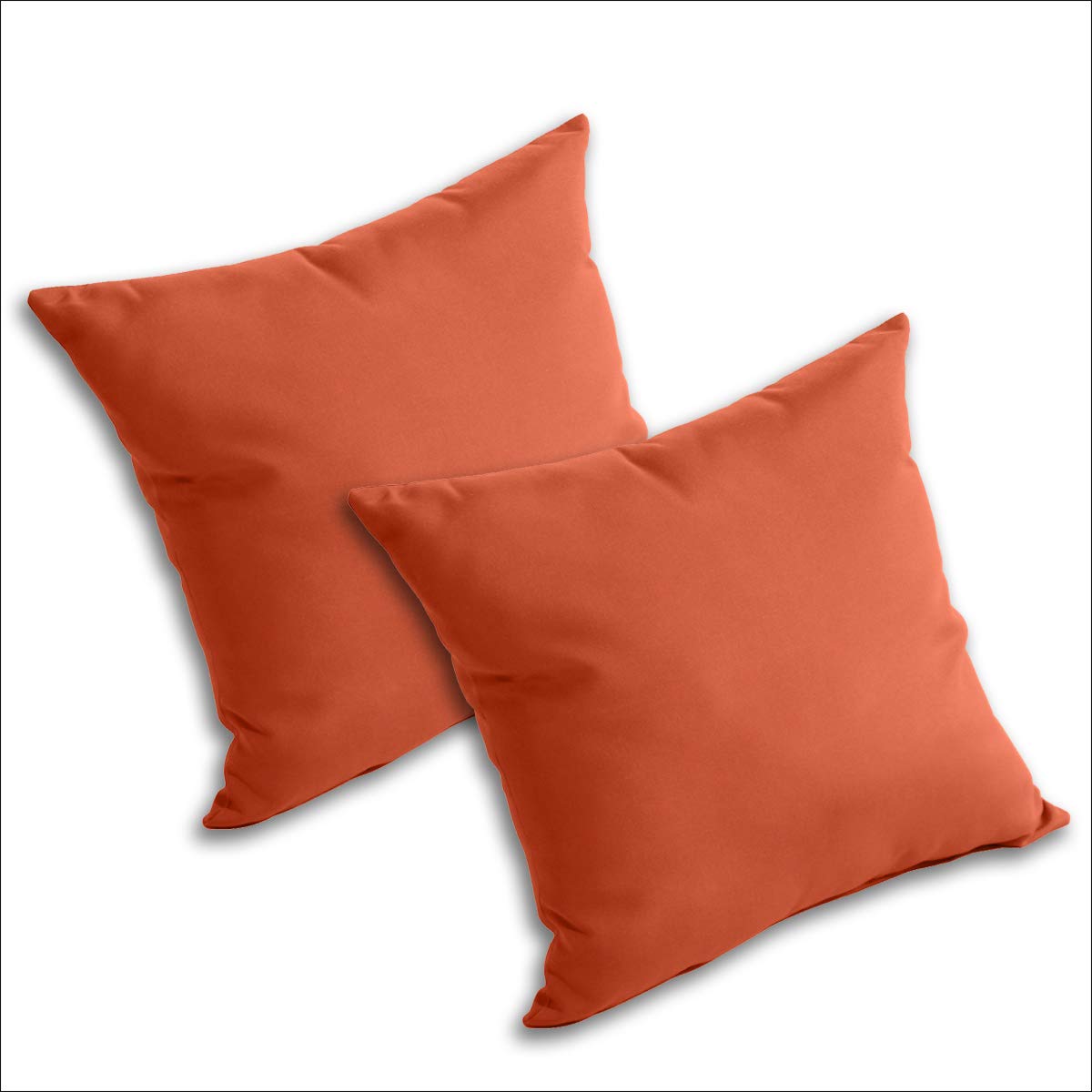 Premium Sunbrella Outdoor/Indoor Throw Pillows Set of 2 - Brick Color - Waterproof & Fade-Resistant Cushions for Patio, Poolside, Sofa & Bed Decor