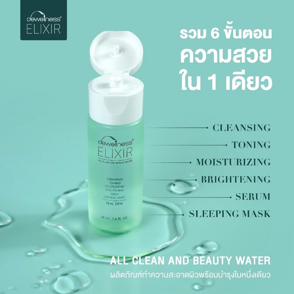 Dewellnesss Elixir All Clean & Beauty Water (48ml) - Hydrating Facial Mist for Glowing Skin | Perfect for Travel, Gym & Daily Skincare Routine
