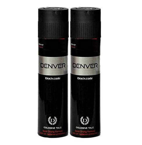 Denver BlackCode Cologne Body Talc Powder - 2 Pack (2 x 100g) | Fresh Scent for Men | All-Day Comfort & Odor Protection | Gym, Work & Travel Essential