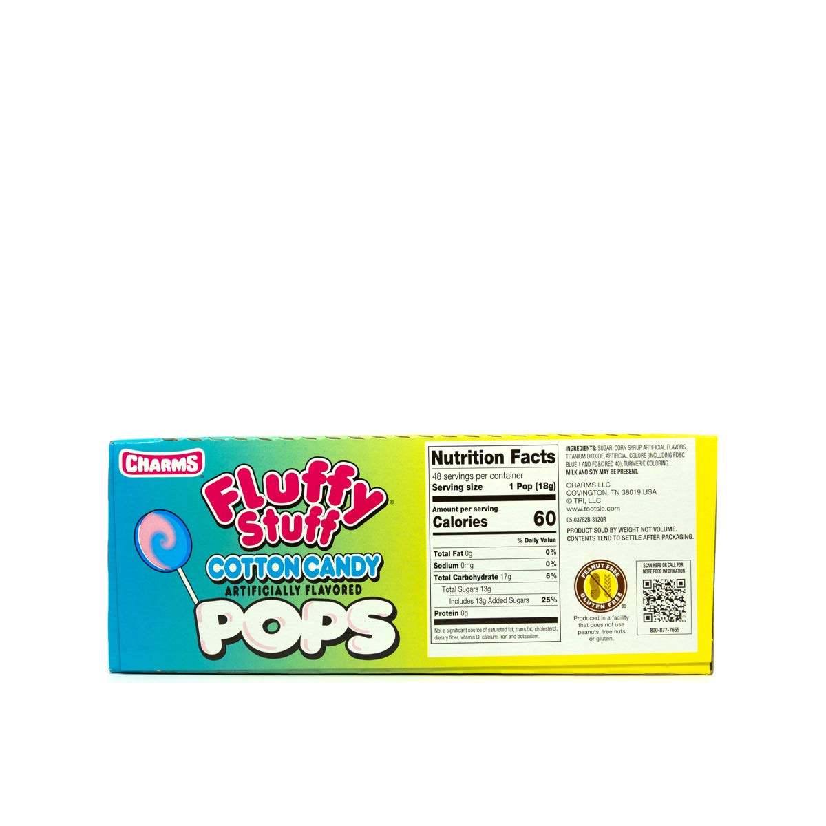 Fluffy Stuff Cotton Candy Pops - 48 Count Box (0.62 Oz Each, Total 29.76 Oz) | Sweet Party Treats, Carnival Snacks & Birthday Favors