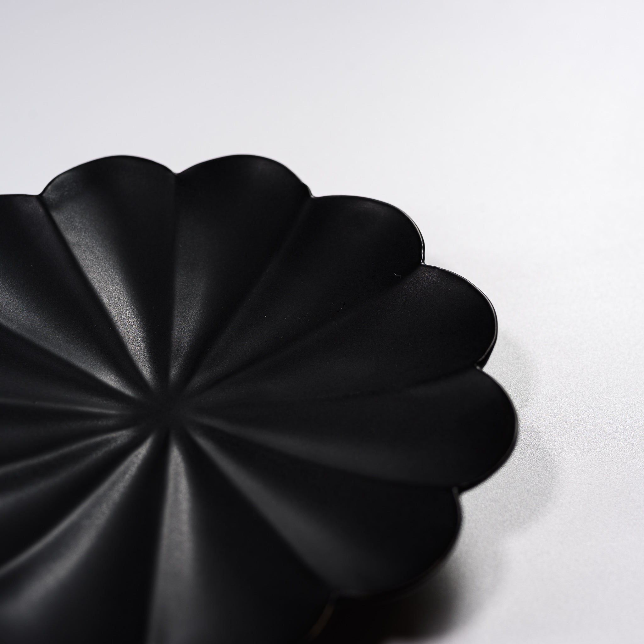 Handmade Usukiyaki Ceramic Plate - Rinka Black Japanese Pottery for Sushi, Sashimi & Fine Dining