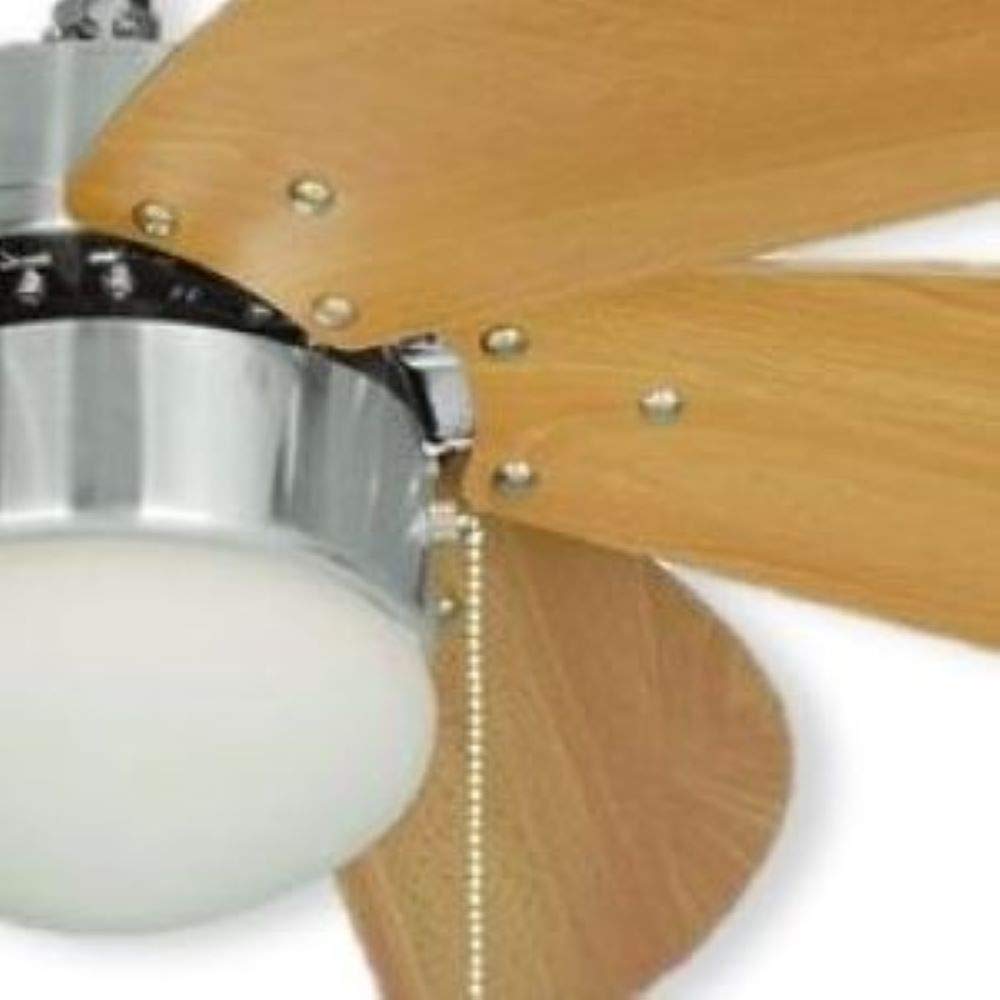 Hardware House 24-0499 Monterey Small Ceiling Fan in Satin Nickel Finish - Perfect for Bedroom, Living Room & Office Spaces