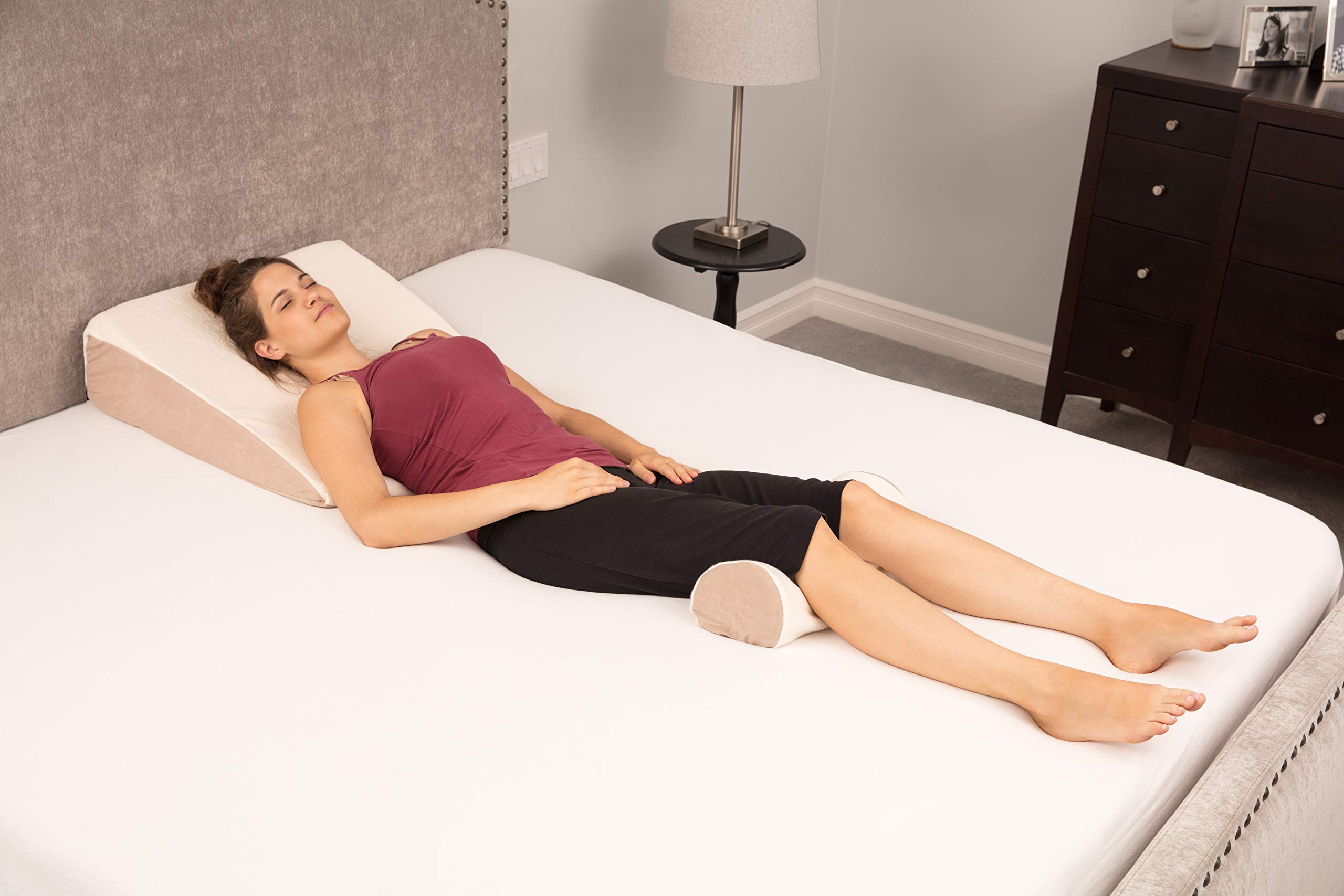 Premium Memory Foam Bed Wedge Pillow for Back Pain Relief - 25