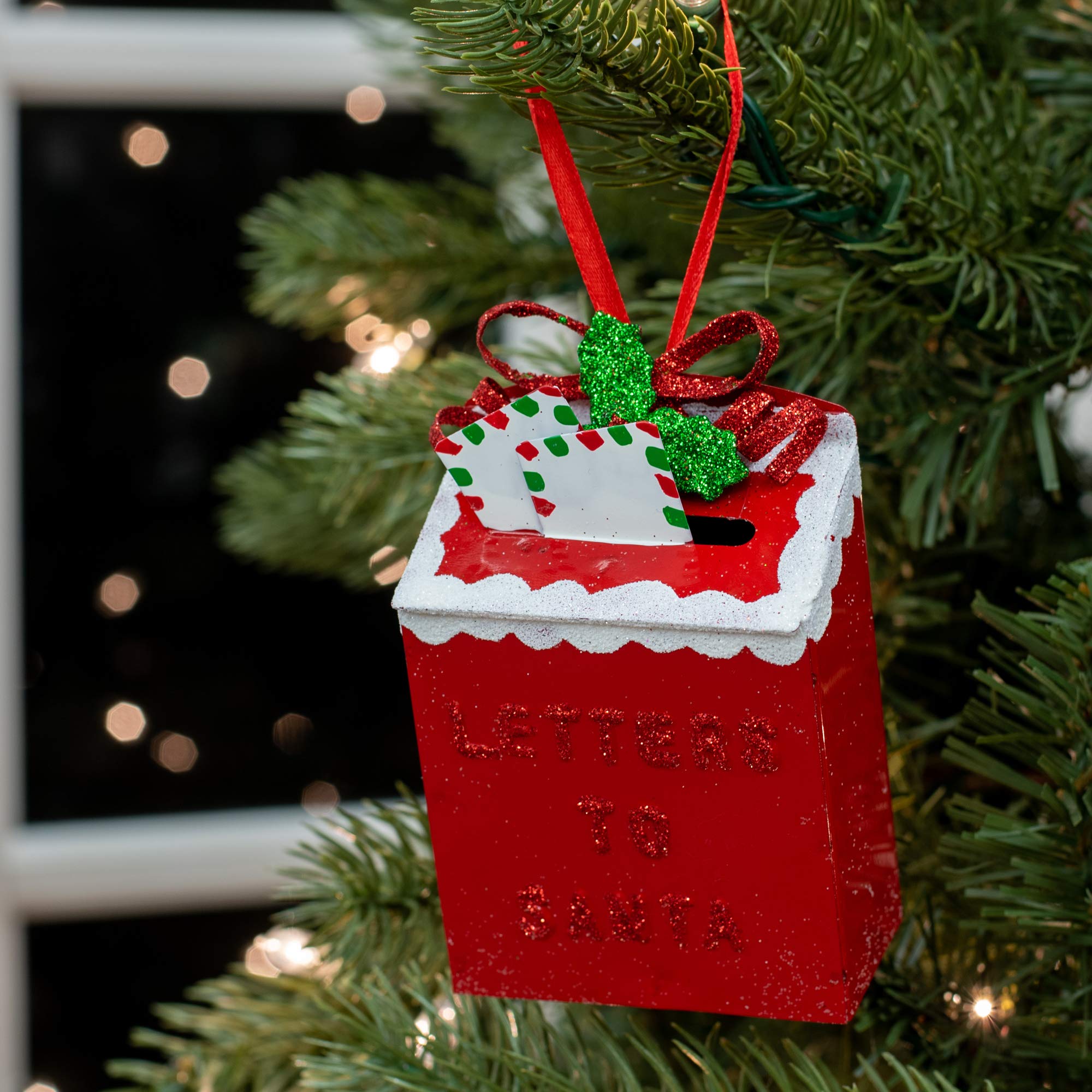 Kurt Adler D3862 4-Inch Metal & Plastic Letters to Santa Mailbox Ornament - Perfect for Christmas Tree Decor, Holiday Home Décor & Festive Gift Giving