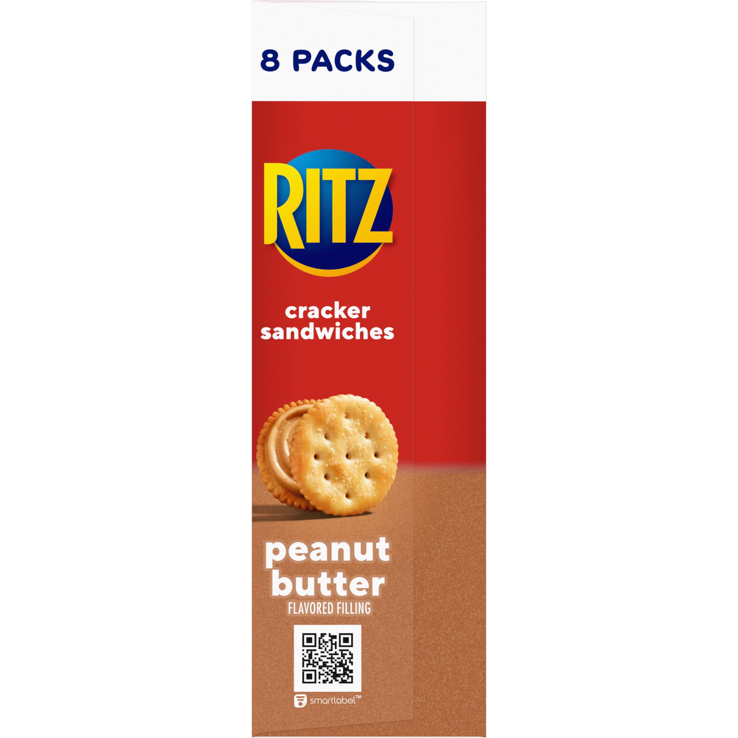 RITZ Peanut Butter Sandwich Crackers - 8 Individual Snack Packs (48 Crackers Total) - Perfect for Lunch Boxes, School Snacks, Office Breaks & On-the-Go Healthy Treats