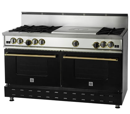 Bluestar RNB606FTV2L 60-Inch Professional Gas Range with 6 Burners and 24-Inch French Top - Perfect for Home Chefs & Commercial Kitchens