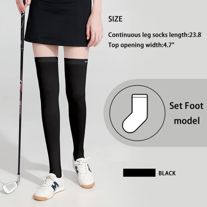 UPF 50+ Sun Protection Golf Socks - Ice Silk Breathable Cool Long Thigh High Socks for Women & Men - Perfect for Golf, School, Daily Wear, Cosplay & Outdoor Activities
