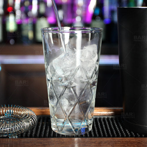 BarConic® 16 oz Boston Mixing Glass with Diamond Pattern - Premium Cocktail Mixing Glass for Bartenders, Home Bars & Professional Use - Perfect for Mixing Martinis, Old Fashioned & Craft Cocktails
