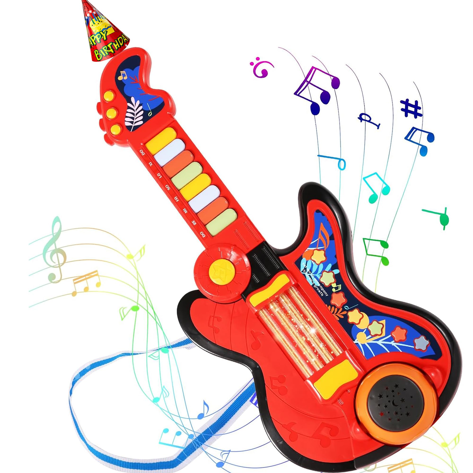 **4-in-1 Kids Musical Toy Guitar with Piano, Drum & Lullaby Projector – Toddler Guitar for Ages 2-5 – Perfect Gift for Boys & Girls – Playtime, Learning & Bedtime Fun**
