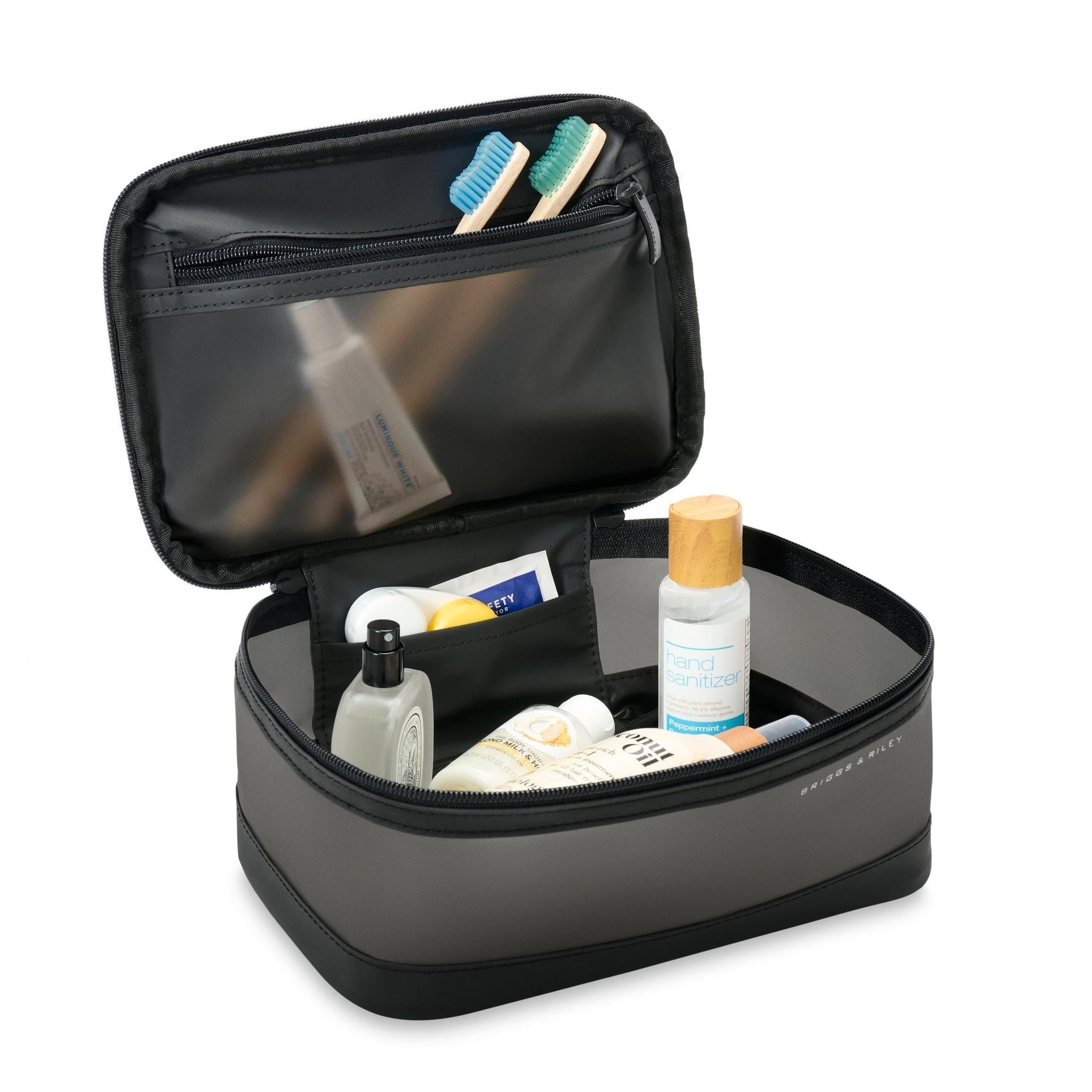 Briggs & Riley Translucent Cosmetic Case - Clear Travel Makeup Bag for Toiletries & Cosmetics | Perfect for Airplane Carry-On, Gym Essentials & Daily Organization