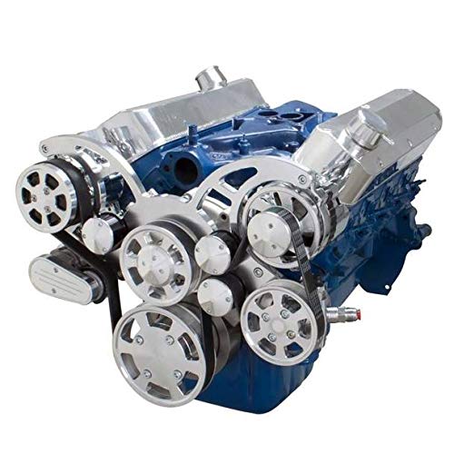 Serpentine Belt System Kit for Small Block Ford Engines - Includes 4 Bolt Damper & Driver Side Lower Radiator Hose | Complete Upgrade Solution for Classic Ford Mustang, Fairlane & Falcon Performance Builds